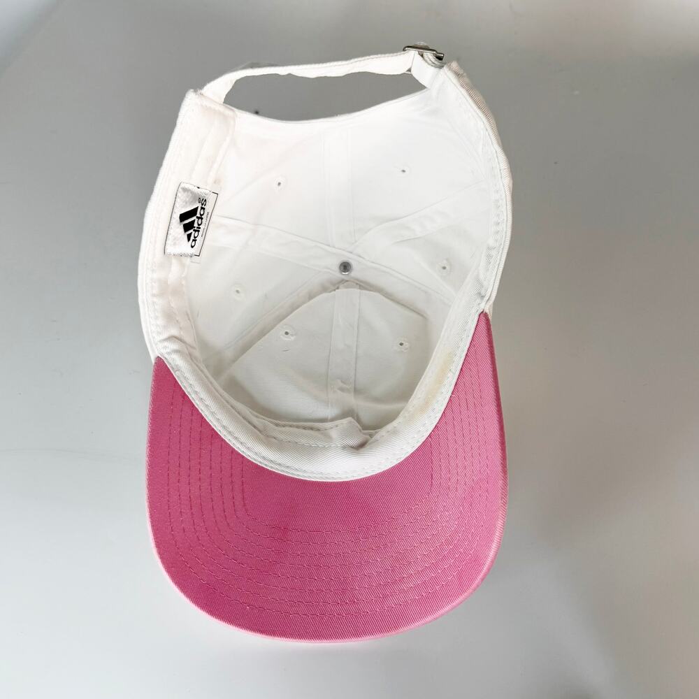 Adidas Adjustable Strapback Hat Baseball Cap Women White Pink - Picture 9 of 10